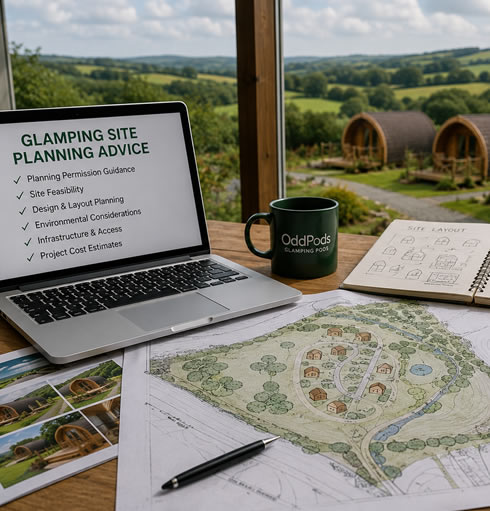Glamping site planning advice Wales