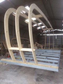 large glamping pod with steel base construction